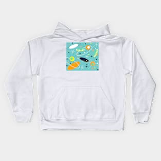 Flying Saucers Retro Atomic Abstract Kids Hoodie